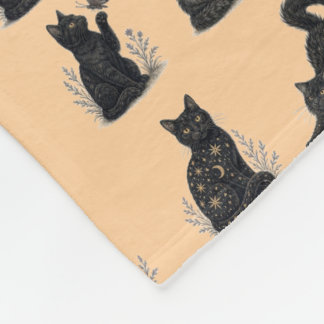 Couverture Polaire Chat noir flou effrayant