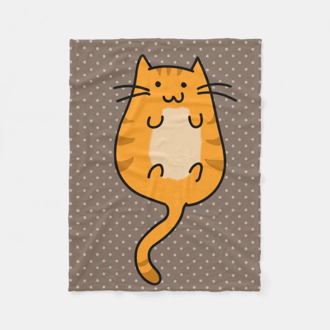 Couverture Polaire Chat orange mignon (Devant)
