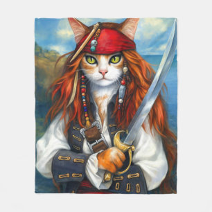 Couverture Polaire Chat pirate de Swashbuckler Imaginaire Caractère