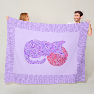 Couverture Polaire Chat pourpre de Z et le chaton félin d'amoureux