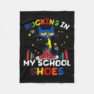 Couverture Polaire Chat-rocking I N Mon-école-chaussures-retour à l'é