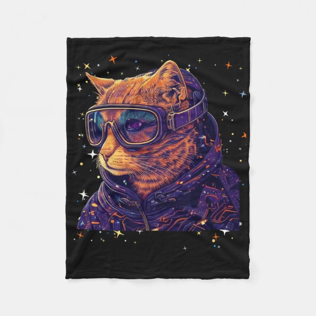 Couverture Polaire Chat Ski Snowboard Goggins Drôle Ski Ski Snowboard (Devant)