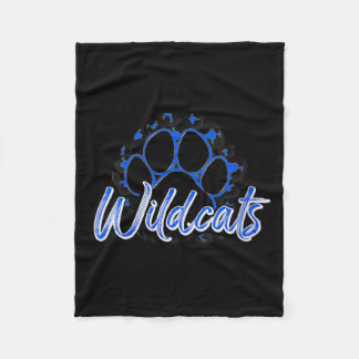 Couverture Polaire Chatoyants Bleu Noir Wildcats Féminines École Spor