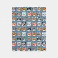 Chats mignons portant le motif en verre