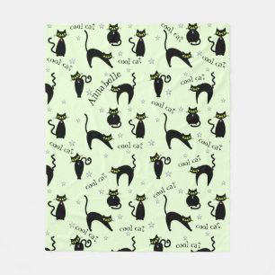 Couverture Polaire Chats noirs mood