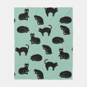 Couverture Polaire Chats noirs Motif sans couture