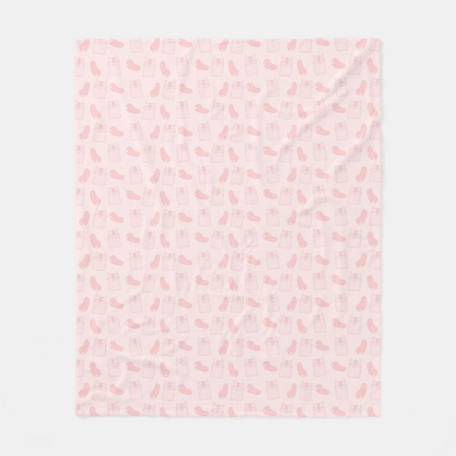 Couverture Polaire Chats roses et Motif de jellybeans (Devant)