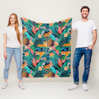Couverture Polaire Chats roux dans la Jungle