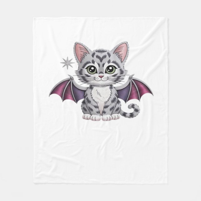 Couverture Polaire chatte brodée T-shirt classique (Devant)