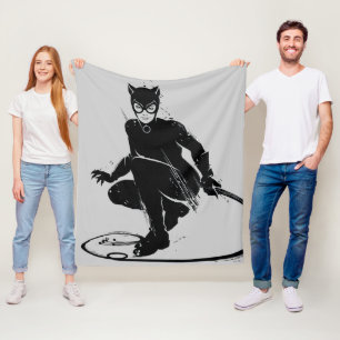 Couverture Polaire Chatte Encre Brosse Pose