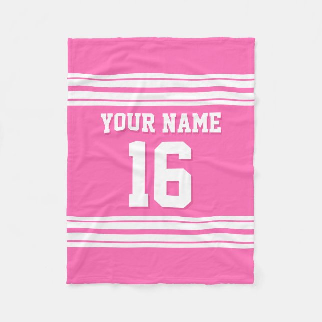 Couverture Polaire Chaud Rose White Sports Jersey (Devant)