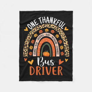 Couverture Polaire Chauffeur d'autobus Thanksgiving Automne Bus D