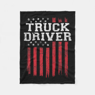 Couverture Polaire Chauffeur de camion Drapeau américain Patriot Patr