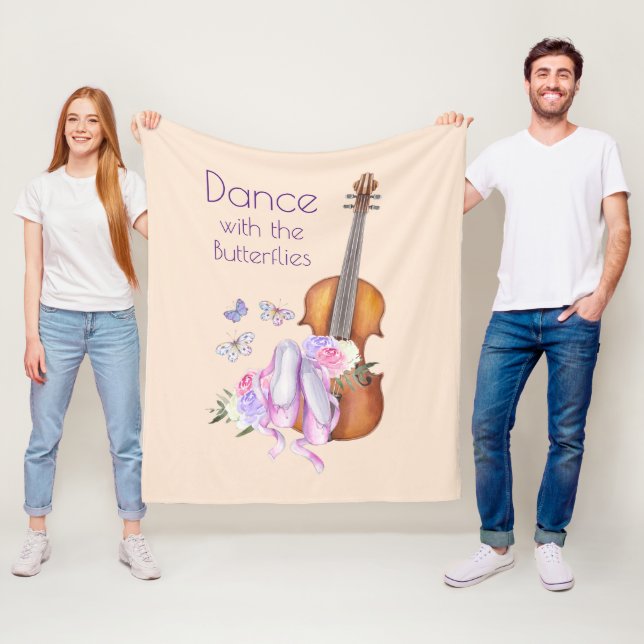 Couverture Polaire Chaussures de violon et de ballet danse inspirante (En situation)