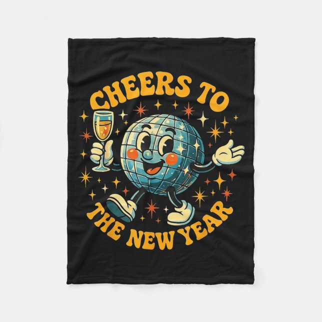 Couverture Polaire Cheers To The New Year 2026 Retro Party Gift  (Devant)