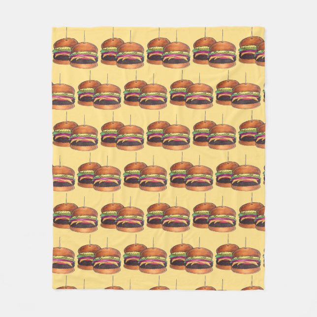 Couverture Polaire Cheeseburger Hamburger Sliders Bar Food (Devant)