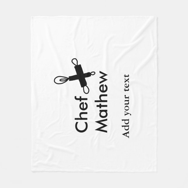 Couverture Polaire Chef cuisinier ajouter nom texte hommes cuisine bo (Devant)