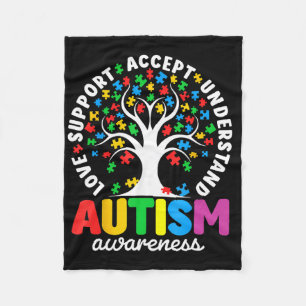 Couverture Polaire Chemise Autisme Amour Accepter Soutenir Autistique