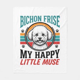 Couverture Polaire Chemise Bichon Frise Esprit Vintage Chien Art_1