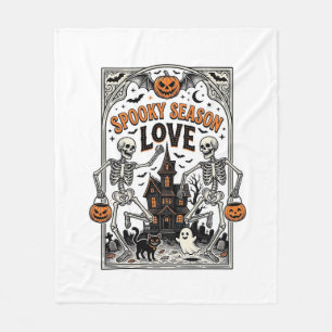 Couverture Polaire Chemise d'amour de saison effrayante squelette Hal