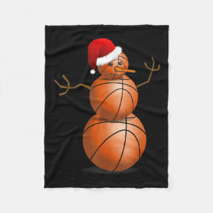 Couverture Polaire Chemise de basketball de Noël - Snowman de basketb