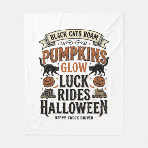 Couverture Polaire Chemise de chauffeur de camion Halloween avec chat