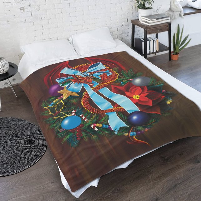 Couverture Polaire Chemise de Noël Red Dragon (Créateur téléchargé)