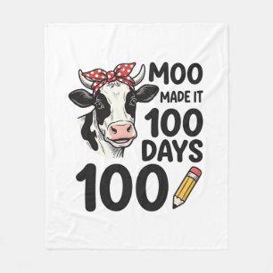 Couverture Polaire Chemise de vache 100 jours Gravure vintage design 