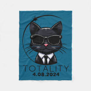Couverture Polaire Chemise drôle Éclipse solaire totale Chat Lunettes