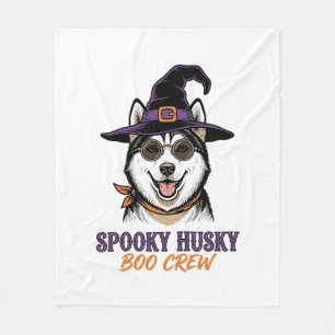 Couverture Polaire Chemise Husky Halloween Sorcière Chien Graphique V