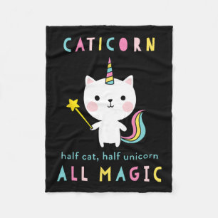 Couverture Polaire Chemise Licorne Moitié Chat Caticorn Drôle Filles