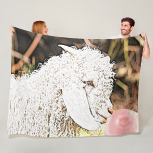 Couverture Polaire CHÈQUE Bubblegum Baby Angora Chèvre par GetYerGo