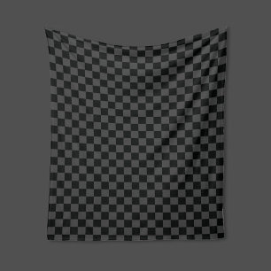 Couverture Polaire Chèque en carton noir gris À damiers Carré
