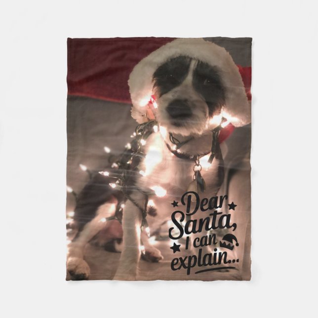 Couverture Polaire Cher Père Noël, je peux expliquer (chien) (Devant)