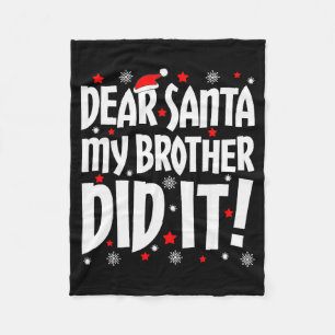 Couverture Polaire Cher Père Noël Mon Frère L'a Fait Chemise Noël Fra