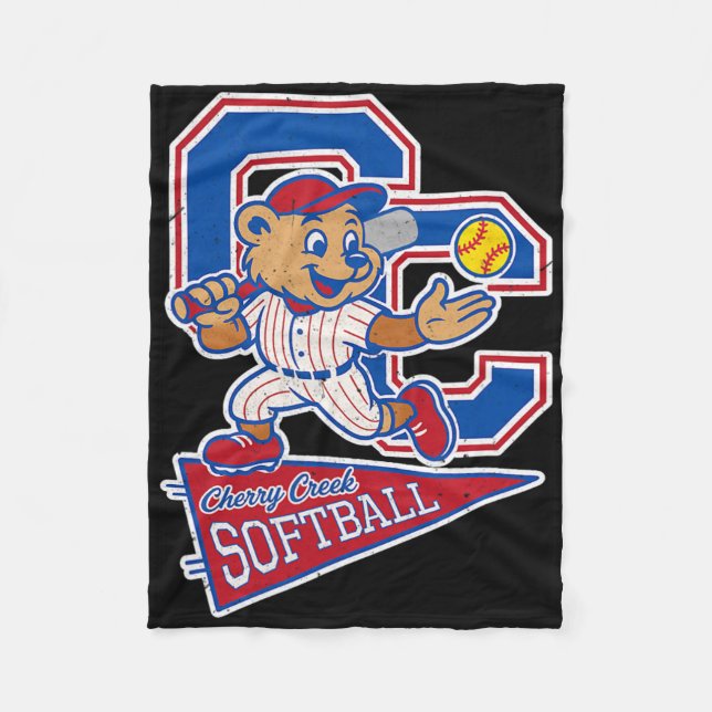 Couverture Polaire Cherry Creek High School Softll With Mascot  (Devant)