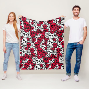 Couverture Polaire Cherry Gothique Motif de crâne Imprimer