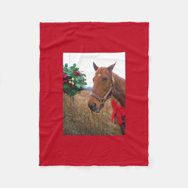 Couverture Polaire Cheval à mâchoire rouge (Devant)