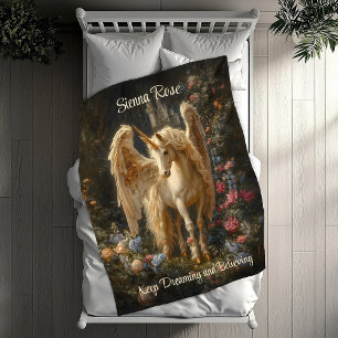 Couverture Polaire Cheval ailé Vintage Renaissance Gilded Unicorn