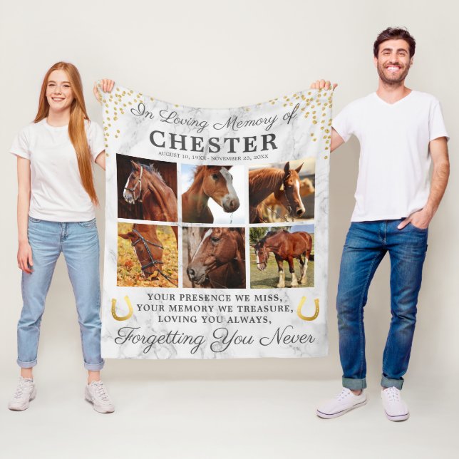 Couverture Polaire Cheval animal de compagnie Memorial moderne en mar (En situation)