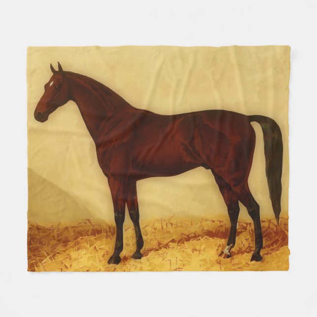 Couverture Polaire Cheval Arabe avec le manteau de châtaigne (Devant (Horizontal))