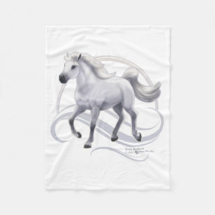 Couverture Polaire Cheval arabe gris