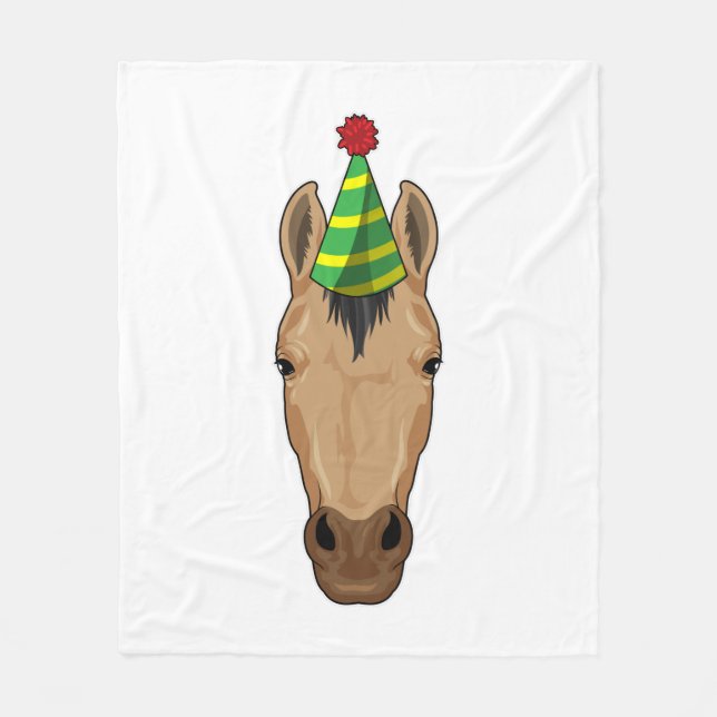 Couverture Polaire Cheval avec casquette de fête (Devant)