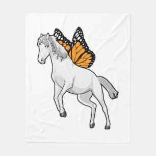 Couverture Polaire Cheval avec papillon