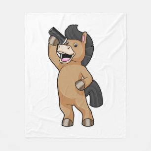 Couverture Polaire Cheval en coiffeur avec peigne