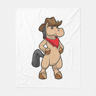 Couverture Polaire Cheval en cow-boy