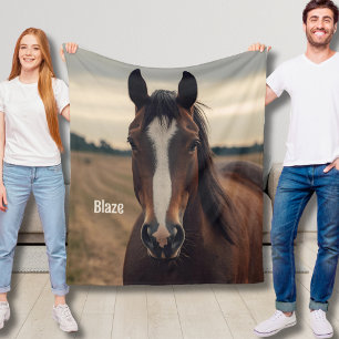 Couverture Polaire Cheval Personnalisé Lover Fleece Blanches Cowgirl 