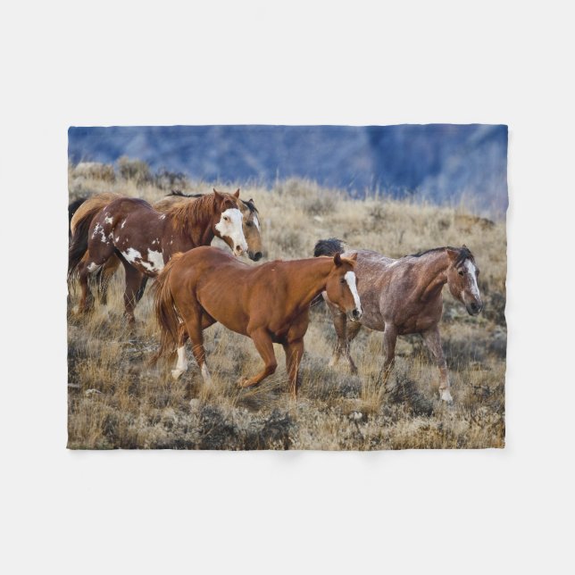 Couverture Polaire Chevaux Parcourir les collines (Devant (Horizontal))