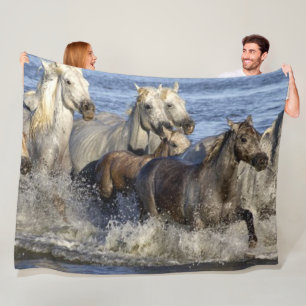 Couverture Polaire CHEVAUX SAUVAGES dans le SURF