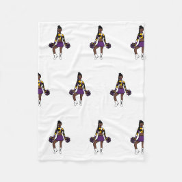 Couverture Polaire Cheveux/ Danseur Blanche polaire violet Camo jaune